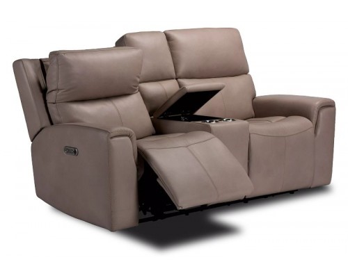 Flexsteel Stark Power Reclining Loveseat with Console and Power Headrests